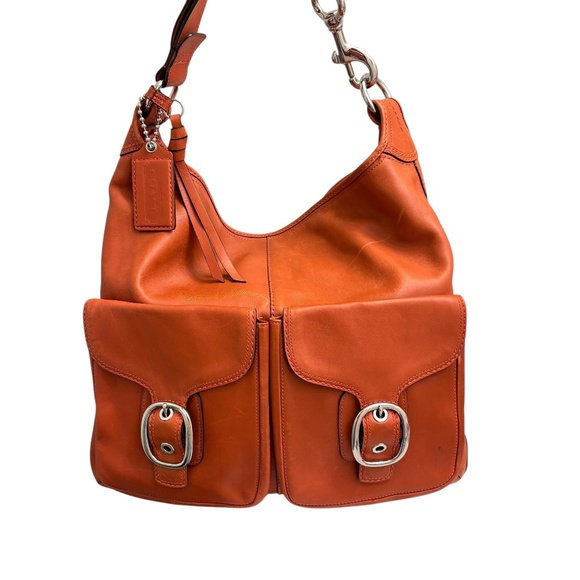 Coach vintage y2k F13356 RARE bleaker XL hobo bag orange rust burnt sienna - Picture 1 of 16
